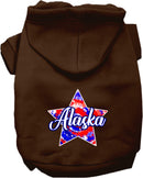 Pet Dog & Cat Screen Printed Hoodie for Medium to Large Pets (Sizes 2XL-6XL), "Alaska Patriotic Tie Dye"