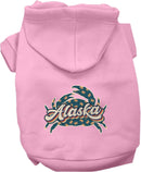 Pet Dog & Cat Screen Printed Hoodie for Small to Medium Pets (Sizes XS-XL), "Alaska Retro Crabs"