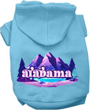 Pet Dog & Cat Screen Printed Hoodie for Small to Medium Pets (Sizes XS-XL), "Alabama Alpine Pawscape"