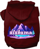 Pet Dog & Cat Screen Printed Hoodie for Small to Medium Pets (Sizes XS-XL), "Alabama Alpine Pawscape"