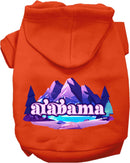 Pet Dog & Cat Screen Printed Hoodie for Medium to Large Pets (Sizes 2XL-6XL), "Alabama Alpine Pawscape"