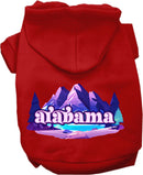Pet Dog & Cat Screen Printed Hoodie for Small to Medium Pets (Sizes XS-XL), "Alabama Alpine Pawscape"