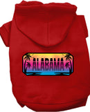 Pet Dog & Cat Screen Printed Hoodie for Small to Medium Pets (Sizes XS-XL), "Alabama Beach Shades"