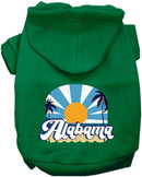 Pet Dog & Cat Screen Printed Hoodie for Medium to Large Pets (Sizes 2XL-6XL), "Alabama Coast"