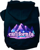 Pet Dog & Cat Screen Printed Hoodie for Medium to Large Pets (Sizes 2XL-6XL), "California Alpine Pawscape"