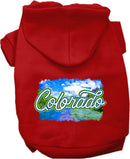 Pet Dog & Cat Screen Printed Hoodie for Small to Medium Pets (Sizes XS-XL), "Colorado Summer"