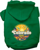 Pet Dog & Cat Screen Printed Hoodie for Medium to Large Pets (Sizes 2XL-6XL), "Colorado Trippy Peaks"