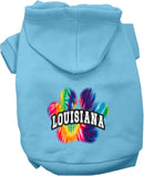 Pet Dog & Cat Screen Printed Hoodie for Small to Medium Pets (Sizes XS-XL), "Louisiana Bright Tie Dye"