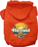 Pet Dog & Cat Screen Printed Hoodie for Small to Medium Pets (Sizes XS-XL), "Maryland Trippy Peaks"
