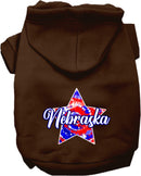 Pet Dog & Cat Screen Printed Hoodie for Small to Medium Pets (Sizes XS-XL), "Nebraska Patriotic Tie Dye"