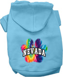 Pet Dog & Cat Screen Printed Hoodie for Small to Medium Pets (Sizes XS-XL), "Nevada Bright Tie Dye"