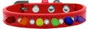 Pet and Dog Spike Collar, "Clear Crystals & Rainbow Spikes”