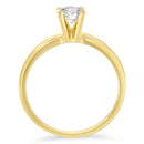 GIA Certified 14K Yellow Gold 1/2 Cttw Diamond Solitaire Engagement Ring (H Color, SI1 Clarity) - Size 6