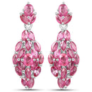 4.12 Carat Genuine Ruby .925 Sterling Silver Earrings