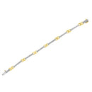 10K Yellow Gold 1.00 Cttw Pave Set Diamond Bar and X-Link 7" Bracelet (I-J Color, I3 Quality)