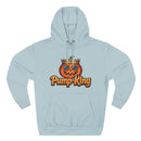Pump-King Halloween Hoodie, Cozy Fleece Sweatshirt for Fall, Funny Pumpkin Apparel, Autumn Style, Perfect for Halloween Celebrations