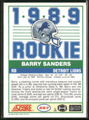 1989 Score Barry Sanders Rookie #257
