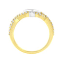 10K Two Tone Color 5/8 Cttw Diamond Kite and Twist Shank Ring (H-I Color,SI2-I1 Clarity)