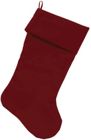 Velvet Christmas Stocking Blank, Plain (Available in 14 colors!)