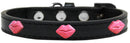 Dog, Puppy & Pet Widget Fashion Collar, "Pink Glitter Lips"