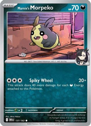 Marnie's Morpeko 137 - SV10 Destined Rivals Reverse Holofoil