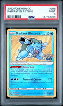2022 Pokemon Go Radiant Blastoise 9 PSA #018