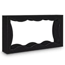 63 Inch Console Table 2-Tier Narrow Entryway Table with Wavy Edge Storage Shelf