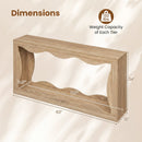 63 Inch Console Table 2-Tier Narrow Entryway Table with Wavy Edge Storage Shelf