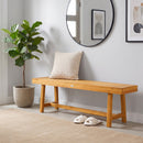 63 Inch Solid Wood Bench for up to 3 People