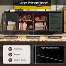 63 Inches Media Console Table with 3 Drawers and 2 Glass Shelves