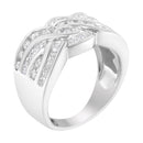 10K White Gold Diamond Bypass Ring (1 Cttw, H-I Color, I1-I2 Clarity) - Size 6-3/4