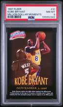 1997 Fleer Million Dollar Moments Million Dollar Moments Kobe Bryant 8 PSA #31