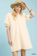 Umgee Linen Blend Ruffle Dress