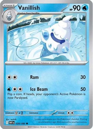 Vanillish 028/086 - SV White Flare Reverse Holofoil