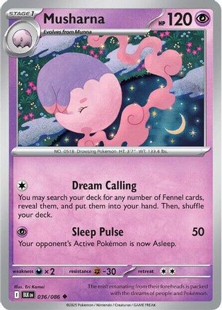 Musharna 036/086 - SV Black Bolt Reverse Holofoil