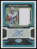 2025 Panini Certified Freshman Fabric Teal Jaydon Blue #/199 Auto #FBC-JBE
