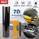 Black 7D Carbon Fiber Car Wrap High Gloss Vinyl Wrap Film Roll Bubble Free Air Release for Cars Laptops Phones