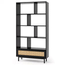 64-Inch Tall Wooden Bookcase with 8 Cubes and Drawer