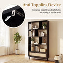 64-Inch Tall Wooden Bookcase with 8 Cubes and Drawer