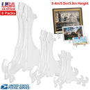 6Pcs Plastic Easels Plate Display Stand Picture Frame Holder for Photo Dish Art Pieces Certificates Placecard Home Office Birthday Decoration