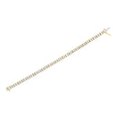 10K Yellow Gold 4.0 Cttw Alternating Baguette & Round Cut Diamond Bezel- & Prong-Set 7" Tennis Bracelet (G-H Color, SI1-SI2 Clarity)