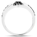 0.83 Carat Genuine Black Diamond .925 Sterling Silver Ring