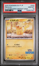 2025 Pokemon Japanese Sv-P Promo Illustration Contest 2024 Pikachu 10 PSA #242