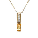 .06ct Citrine Diamond Fashion Pendants 10KT Yellow Gold