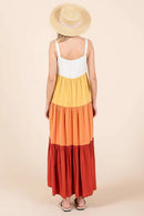 Mittoshop Color Block Tiered Pull-On Maxi Dress