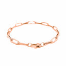 14K Rose Gold Bold Paperclip Chain Bracelet