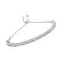 10K Yellow Gold over .925 Sterling Silver 1/4 Cttw Miracle-Set Diamond 4â€-10†Adjustable Bolo Tennis Bracelet (I-J Color, I3 Clarity)