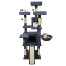 65 Inch Tall Multi-level Cat Tree with 3 Upholstered Perch and 2 Cat Condos