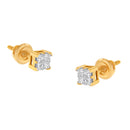 10KT Yellow Gold Princess Diamond Stud Earring (1/4 cttw, J-K Color, I1-I2 Clarity)