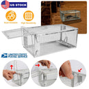 Rat Trap Cage Humane Live Rodent Trap Cage Galvanized Iron Mice Mouse Control Bait Catch with Detachable U Shaped Rod